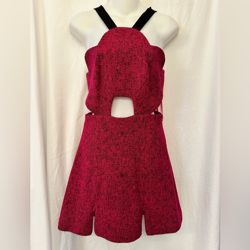 THREE FLOOR SMALL DRESS side cut out burgundy black